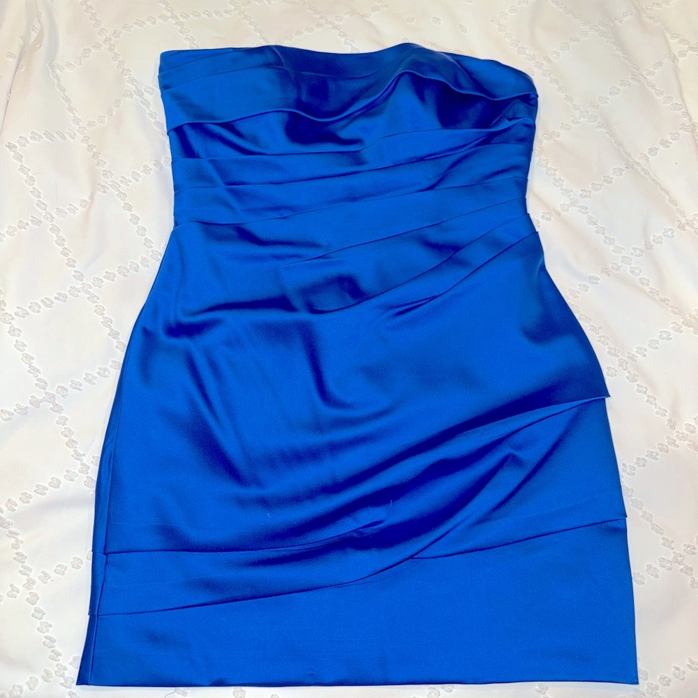 Satin Strapless Bridesmaid Dress - Size 12